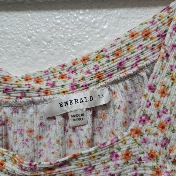 Floral Top with Ruffle Sleeves - Picture 3 of 4